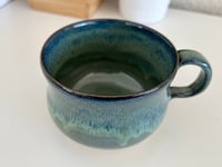 Image 3 of Blue Green Ceramic Stoneware 18oz Mug