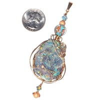 Image 6 of Aura Chalcedony Rosette 14K GF Pendant with Stardust Beads