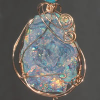 Image 3 of Aura Chalcedony Rosette 14K GF Pendant with Stardust Beads