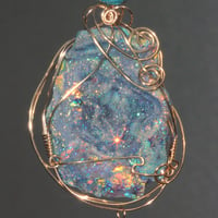 Image 4 of Aura Chalcedony Rosette 14K GF Pendant with Stardust Beads