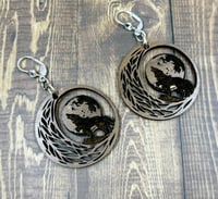 Image 4 of Wooden howler wolf earrings 