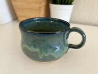 Image 1 of Blue Green Ceramic Stoneware 18oz Mug