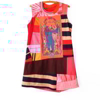 Image 2 of piece of my heart janis joplin patchwork adult L large courtneycourtney shift tunic dress summertime