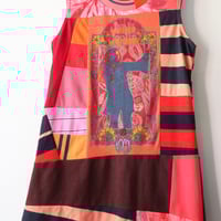 Image 5 of piece of my heart janis joplin patchwork adult L large courtneycourtney shift tunic dress summertime