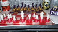 Image 1 of Custom Designed Dominoes and Chess Combination Set.