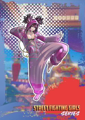 Image of Juri Han - Street Fighting Girls series stickers // Fer Yoshimiya