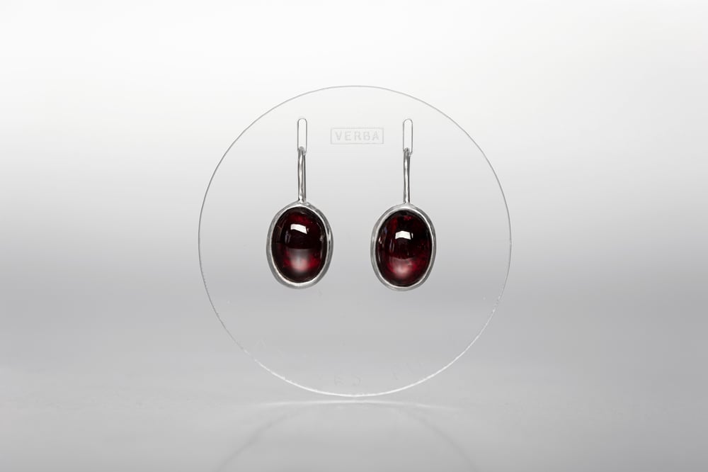 Image of "Abundant life" silver earrings with garnets   · TURGOR VITAE  ·