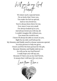 Image 1 of God parent proposal poem
