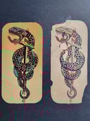 Image of original antique 1910s amund dietzel & frank kelly tattoo flash snake dagger