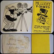 Image of original vintage 1978 mike rollo malone tattoo flash folk art drawing & biz card