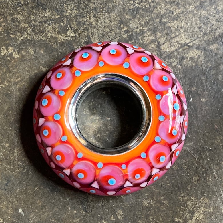 Image of Grand Tangerine Pink Disk Bead