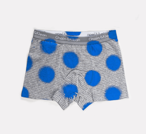 Image of GREY stripes BOXER BLUE POLKA