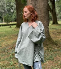 Image 1 of mint green loose cotton blouse