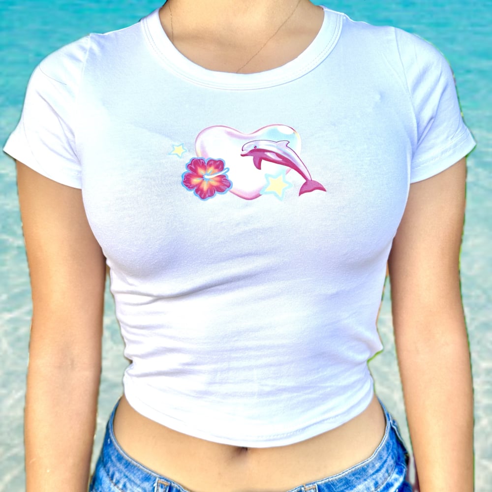 Image of Baby Tee - Pink Dolphin