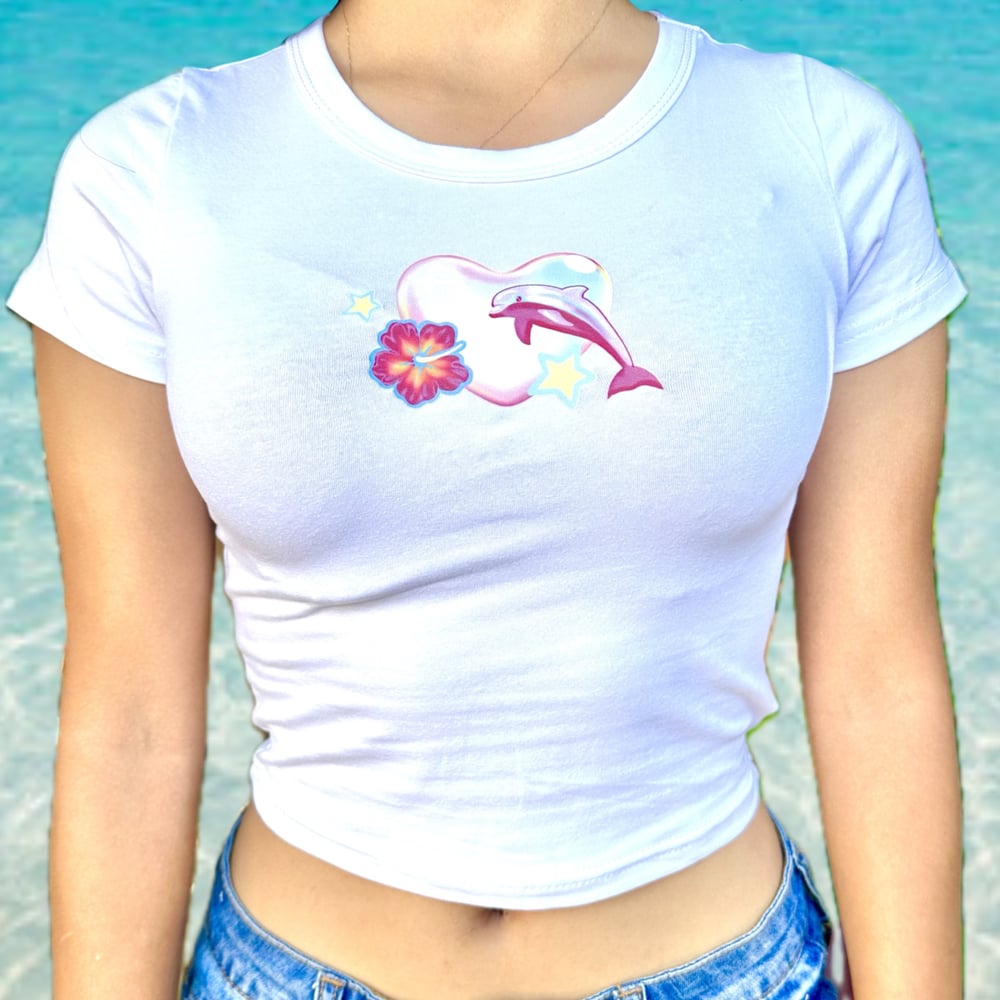 Image of Baby Tee - Pink Dolphin 