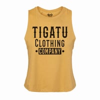 Image 1 of Women's "Western" Heather Mustard Racerback Crop Tank