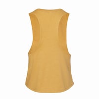 Image 2 of Women's "Western" Heather Mustard Racerback Crop Tank