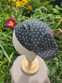 Image 1 of Black Floral Cotton Haircovering 