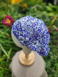Image 1 of Purple Floral Hair Covering 