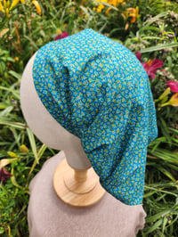 Image 1 of Blue Tiny Daisy Hair Covering 