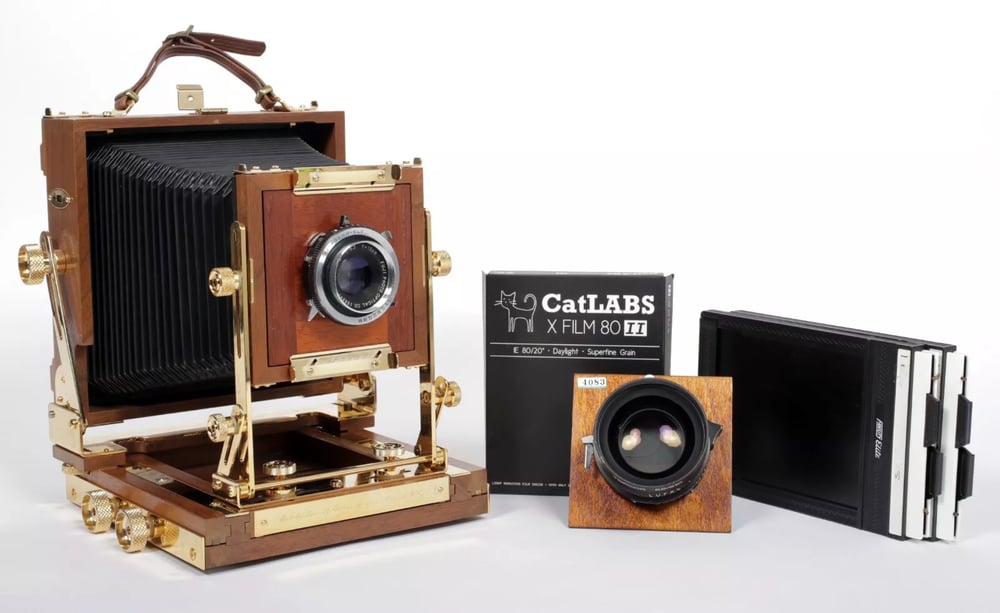 Image of Zone VI "gold" 4X5 Camera w/ 150mm + 210mm Lenses + Holders + FRESNEL + FILM #4083