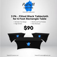 3 Pk - Fitted Tablecloth 6ft Package