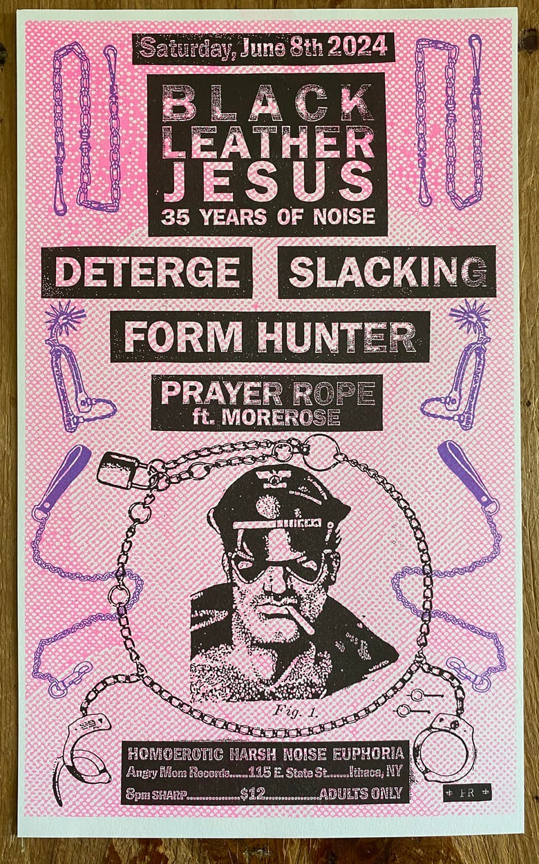 Image of 6/8/24 Black Leather Jesus risograph poster