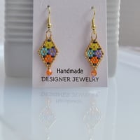 Image 1 of Easter Basket Mini Beaded Earrings