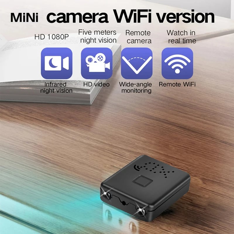 Mini home Surveillance Camera - Built-in Battery, Night Vision, Motion Detection, No WiFi, No App