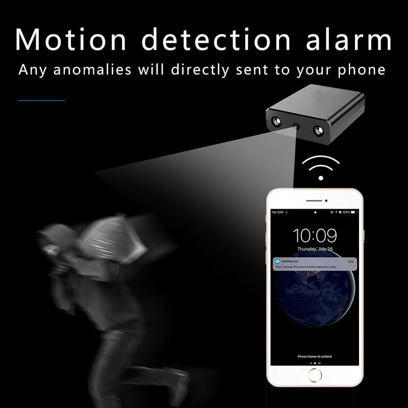 Mini home Surveillance Camera - Built-in Battery, Night Vision, Motion Detection, No WiFi, No App