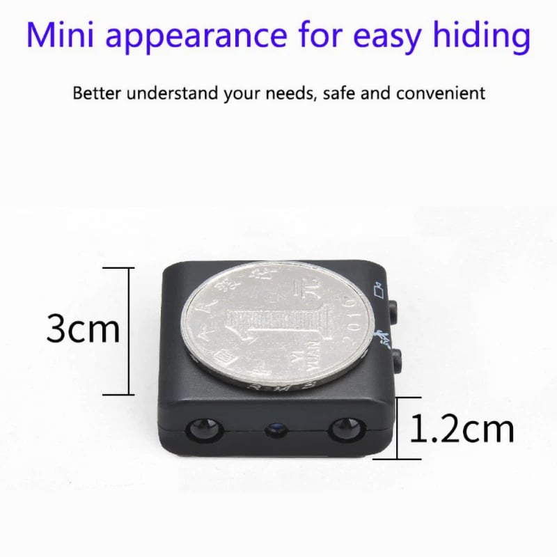 Mini home Surveillance Camera - Built-in Battery, Night Vision, Motion Detection, No WiFi, No App