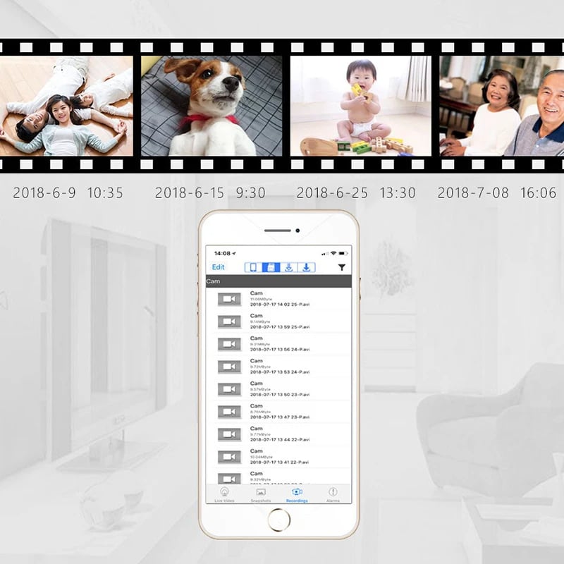 Mini home Surveillance Camera - Built-in Battery, Night Vision, Motion Detection, No WiFi, No App