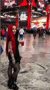 Image 2 of black vinyl boots from wrestlemania day 1