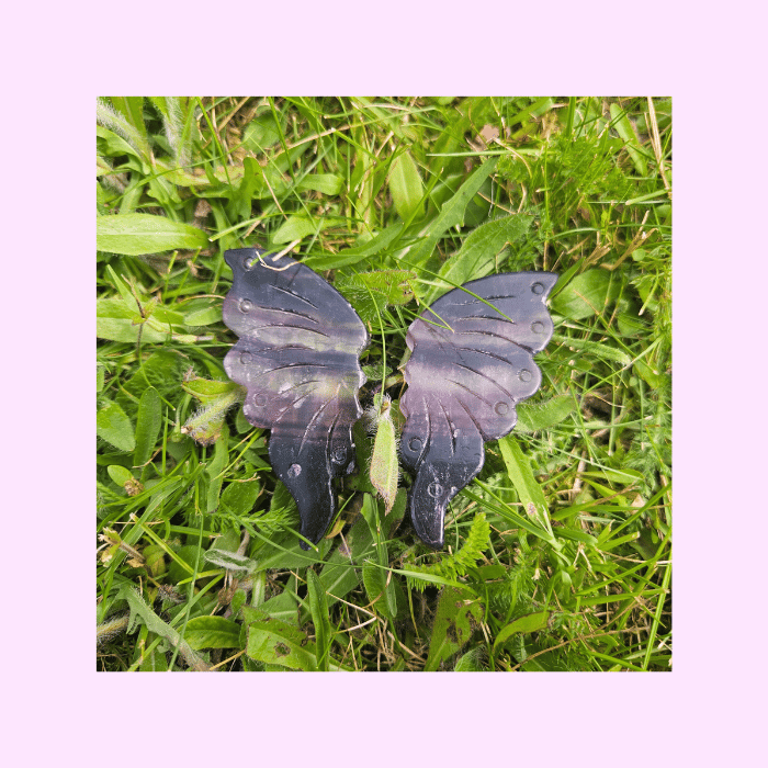Image of Fluorite Butterfly Wings + Stand