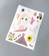 soft surrealism 5x7 sticker sheet