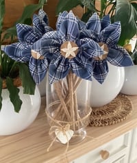 Image 1 of Memory Flowers custom created from a clients loved ones Flannel shirt
