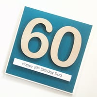 Image 2 of Birthday Card for Him. Personalised Male Birthday Card. Teal.