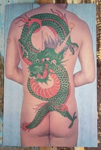 Image of original 1960s vintage japanese litho horimono tattoo photo irezumi yakuza 6x8.5