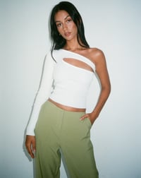 Cswsr Top in Rib Star White