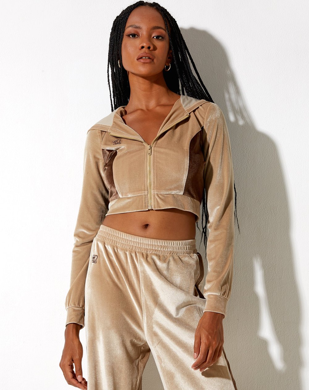 Image of Wasvs Top in Velour Champagne