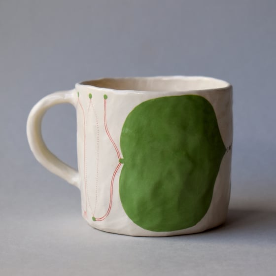 Image of Green Abstract Plant Cup