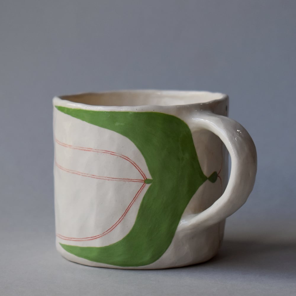 Image of Green Abstract Plant Cup