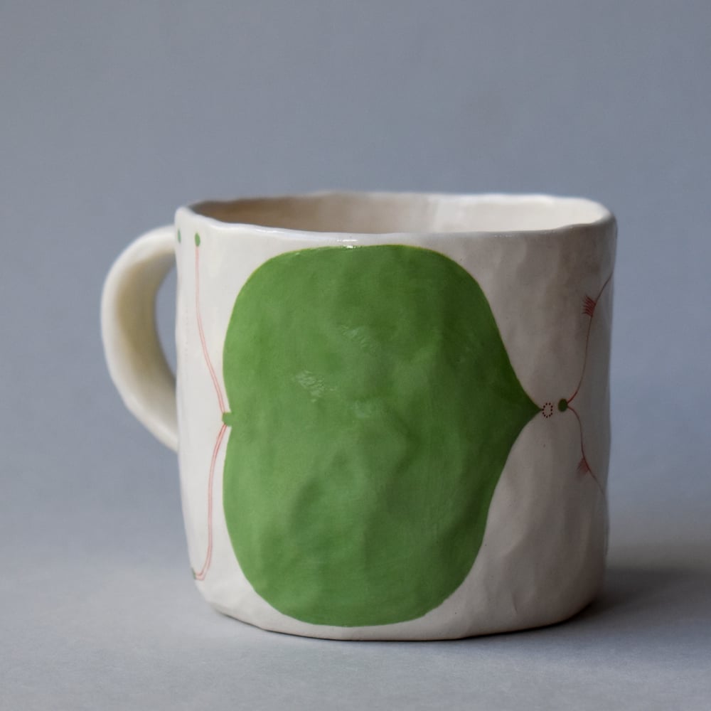 Image of Green Abstract Plant Cup