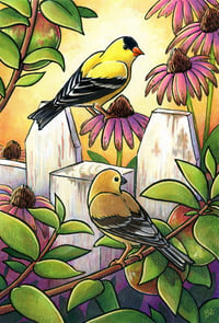 Image 2 of Golden Hour Finches Print