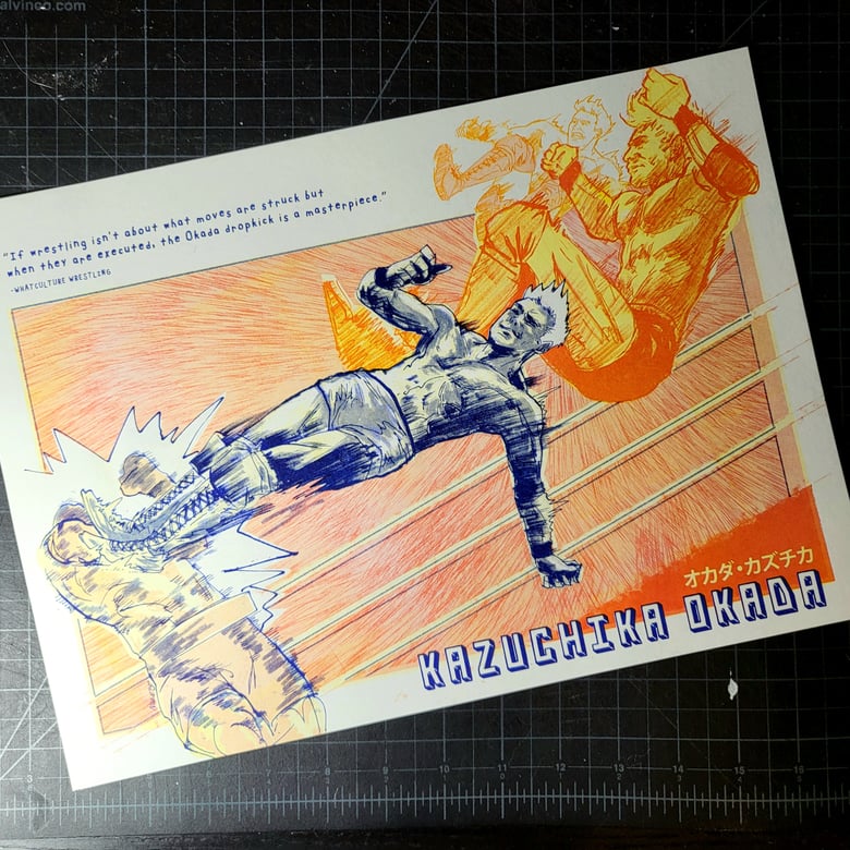 Image of Kazuchika Okada Dropkick Risograph