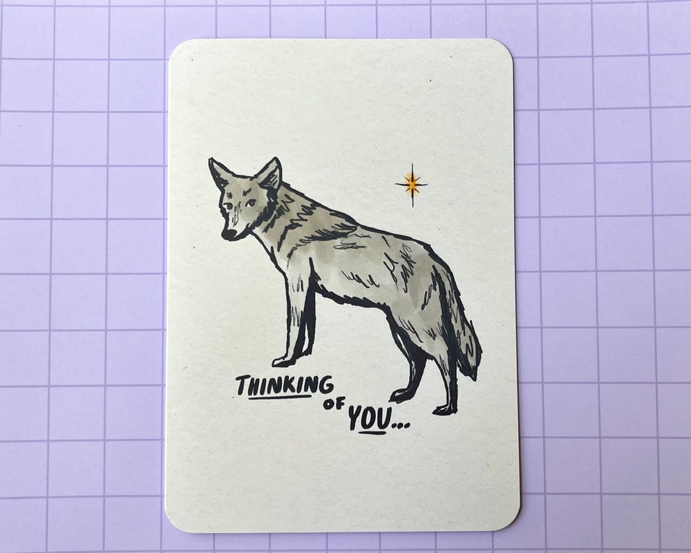 Image of Thinking of you coyote card