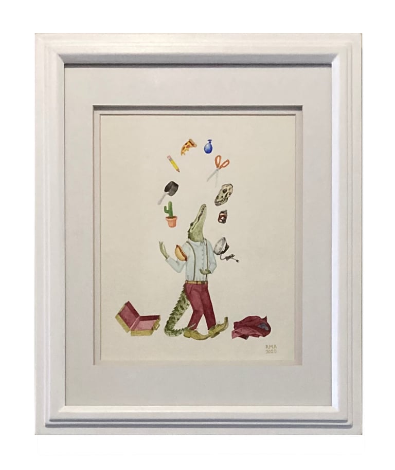 Cajun Encounters Original Watercolor Framed Image 2