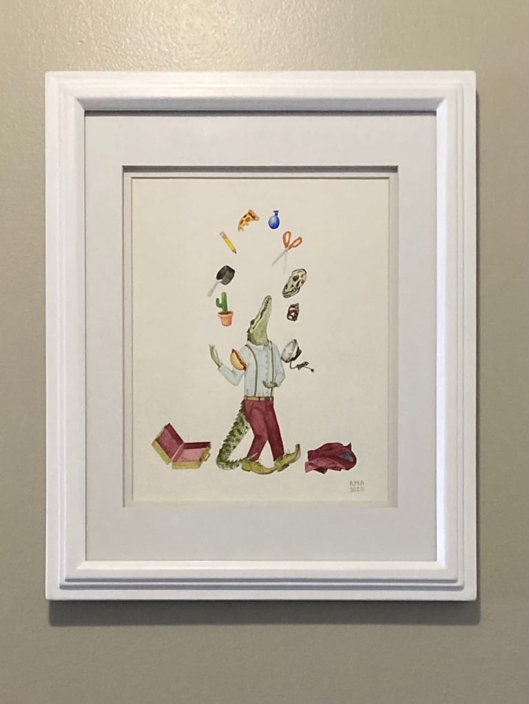 Cajun Encounters Original Watercolor Framed Image 5
