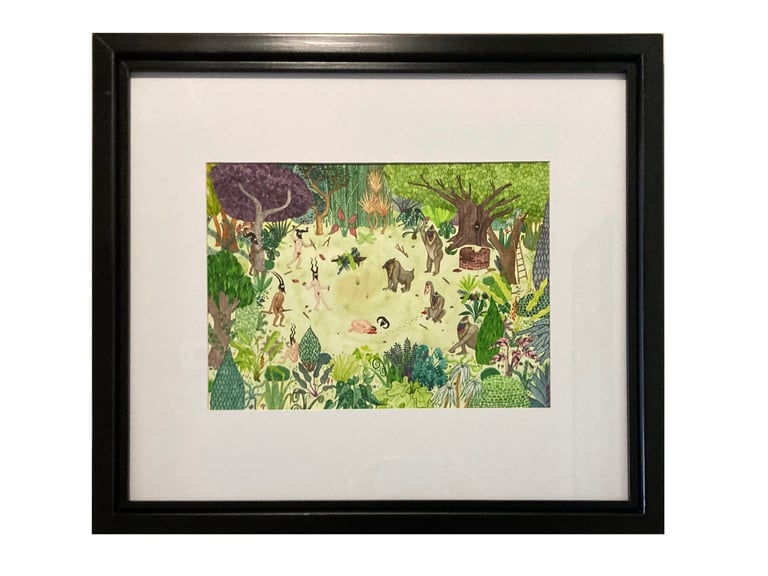 Same Old Shit Original Watercolor Framed Image 2