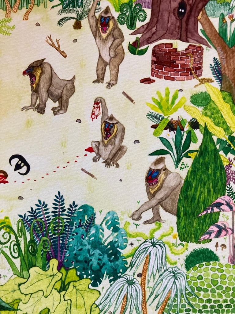 Same Old Shit Original Watercolor Framed Image 3